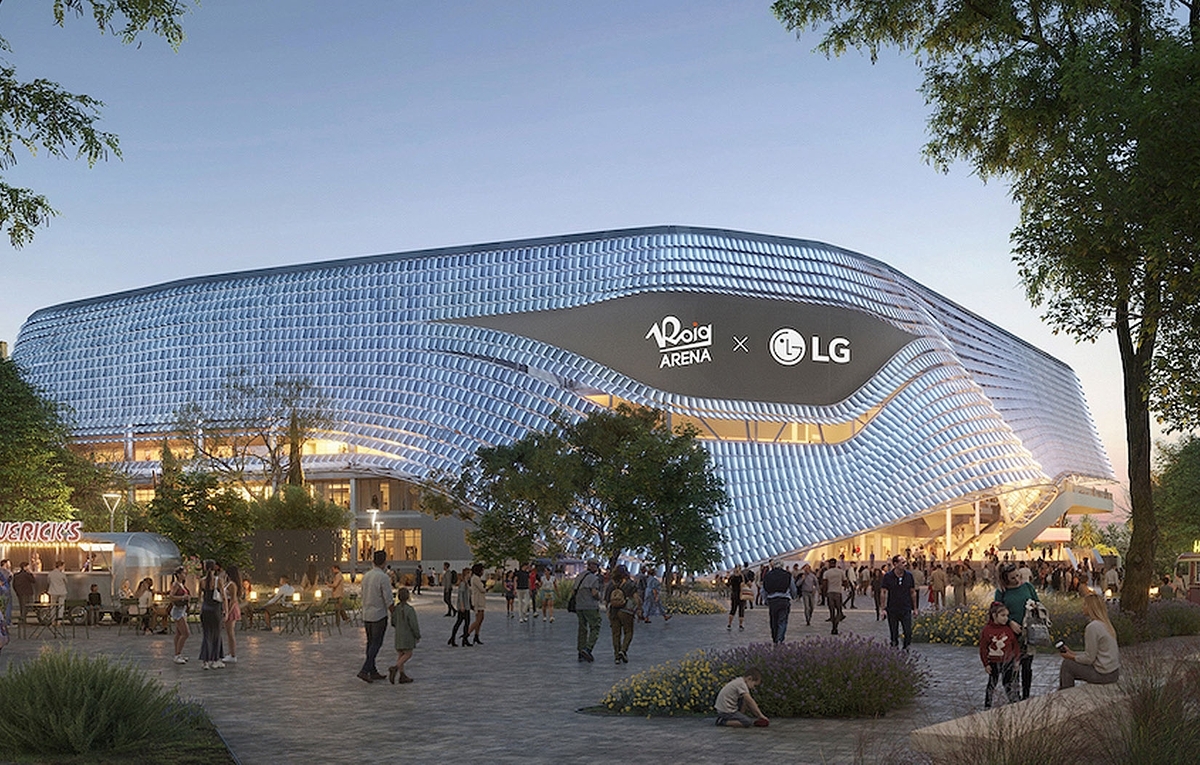 This rendered image, provided by LG Electronics Inc., shows Roig Arena in Valencia, Spain. (Yonhap)
