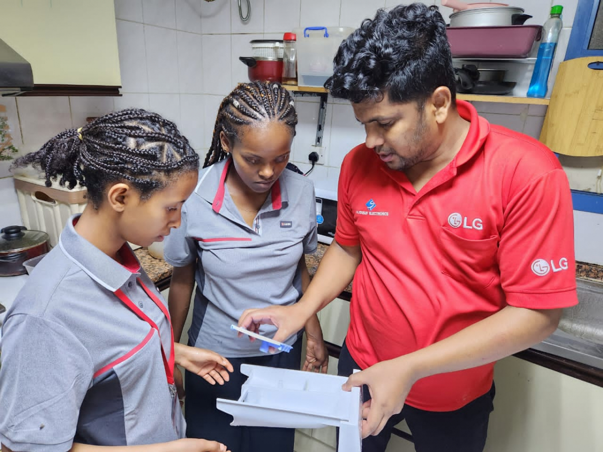 Students receive training in technical fields at the LG-KOICA Hope TVET College in Addis Ababa, Ethiopia. (LG Electronics)