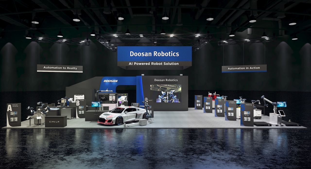 독일 뮌헨에서 열리는 ‘오토매티카 2025(Auto matica 2025)’ 두산원탑토토 부스 이미지. [두산원탑토토 제공]
