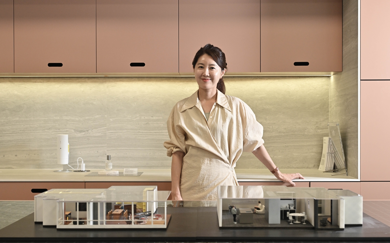 Apartmentary founder and co-CEO Yoon So-yeon poses during an interview with The Korea Herald at the company's office in southern Seoul on June 12. (Im Se-jun/The Korea Herald)