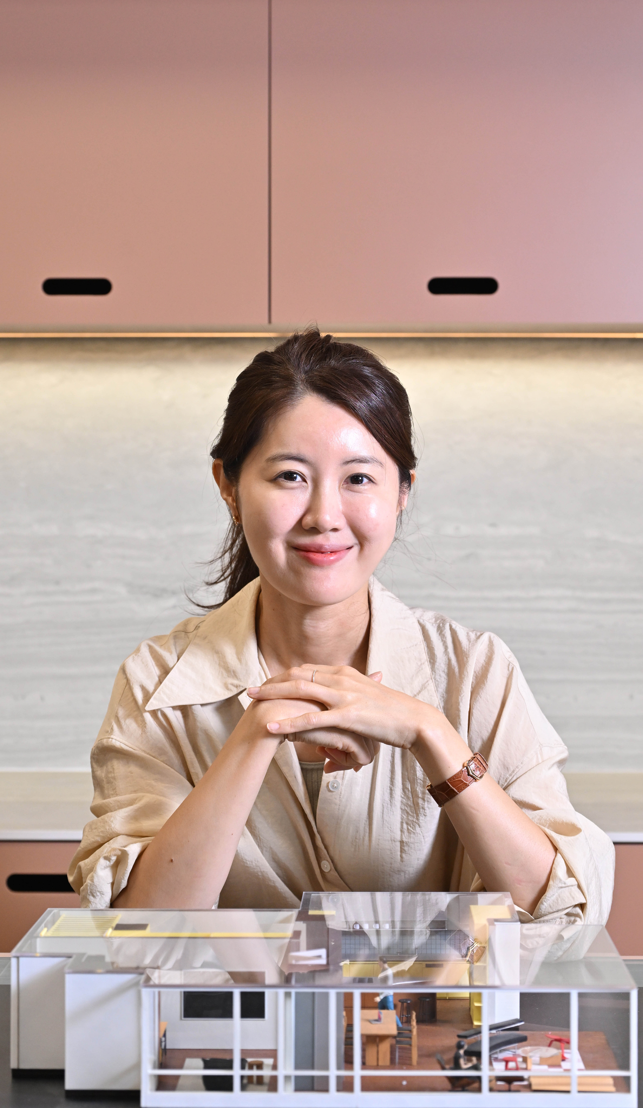 Apartmentary founder and co-CEO Yoon So-yeon poses during an interview with The Korea Herald at the company's office in southern Seoul on June 12. (Im Se-jun/The Korea Herald)