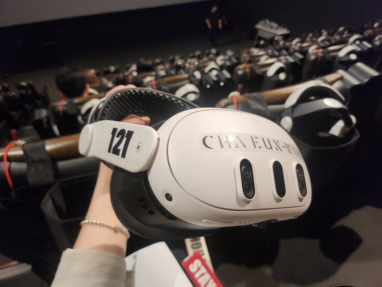 A VR headset used for the Cha Eun-woo's VR concert film (Lee Jung-youn/The Korea Herald)