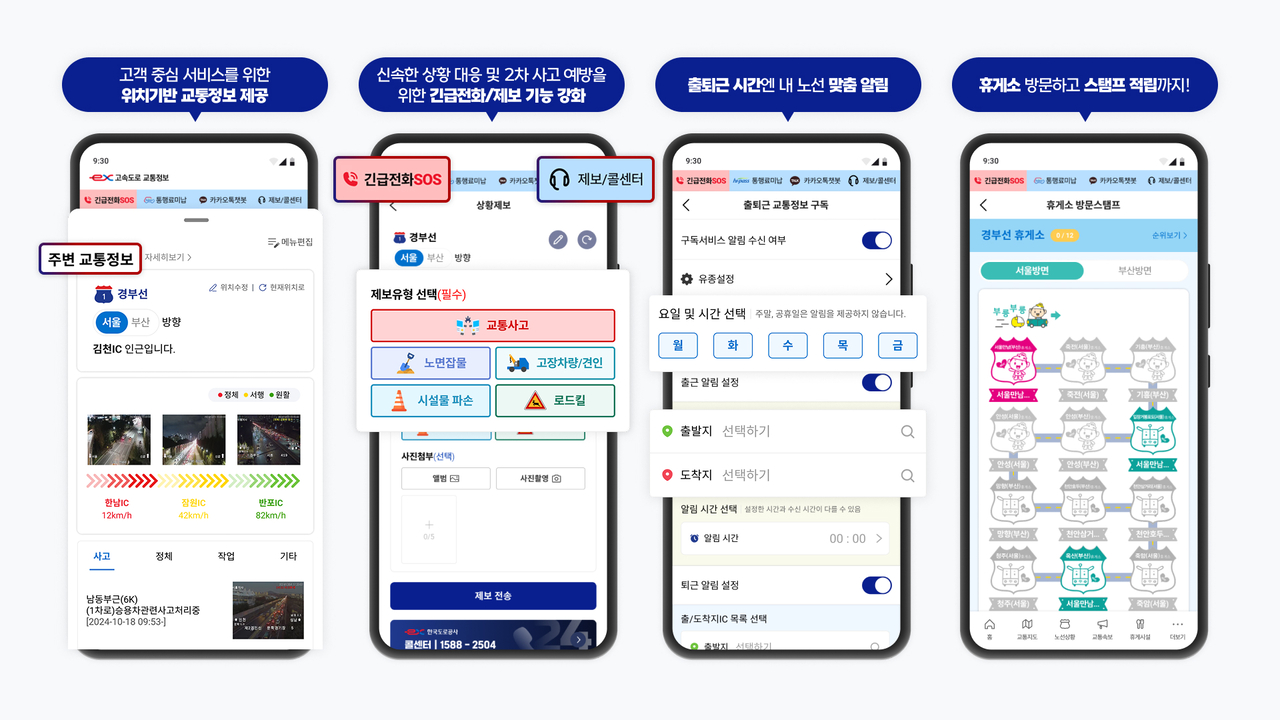 개편된 고속도로 스포츠토토 애플리케이션 화면. [한국도로공사 제공]