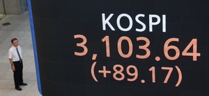 Kospi soars over 3,100 amid waning geopolitical fears