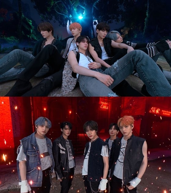 A scene from TXT's "Hyperfocus: Tomorrow X Together VR Concert" (Amaze VR)