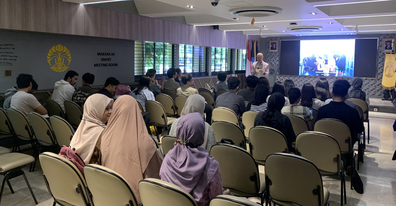 25일 열린 토토사이트 홍보 커뮤니티대학교(Universitas Indonesia) UST 입학설명회 모습.[UST 제공]