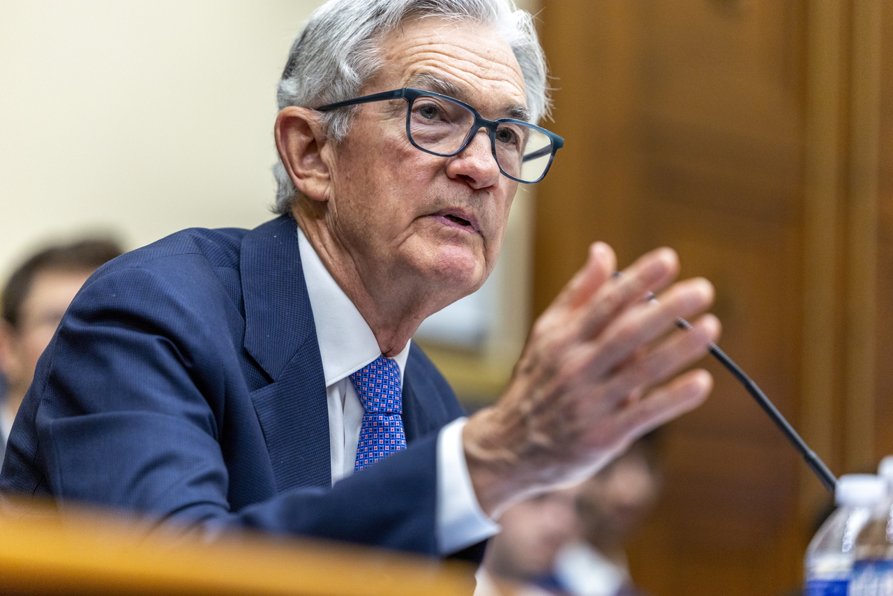 US chairman of the Federal Reserve Jerome Powell testifies during the House Financial Services Committee hearing on the Federal Reserve's Semi-Annual Monetary Policy Report on Capitol Hill in Washington on Tuesday.   EPA-Yonhap