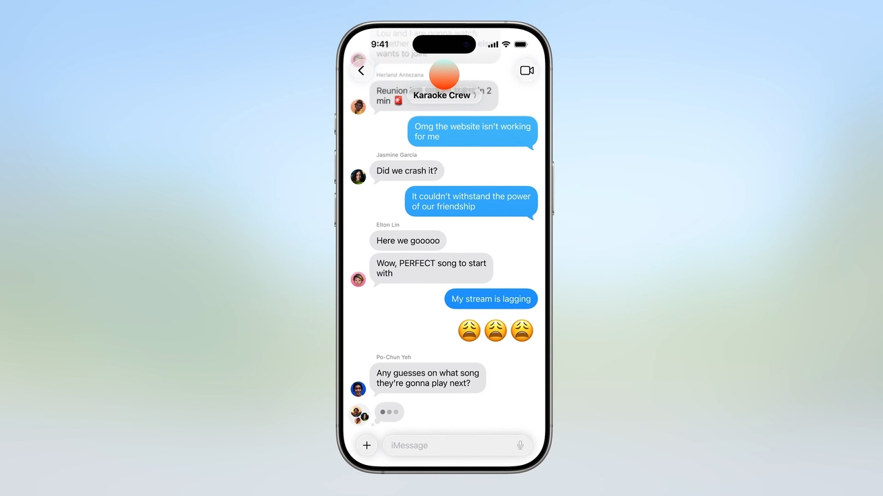 Apple introduced typing indicators for group chats in its iMessage service during WWDC 2025 on June 9 earlier this month. (Apple)