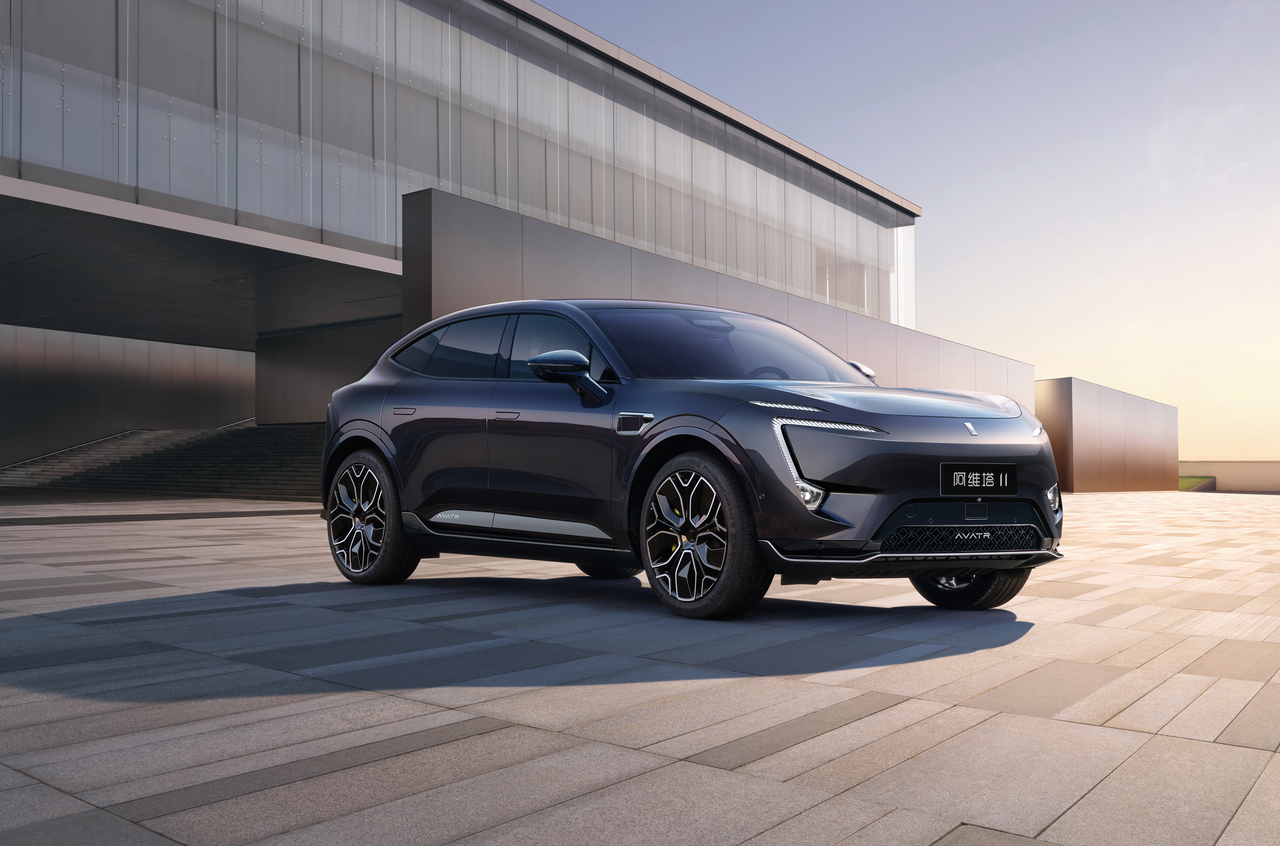 The Avatr 12 EV, a full-electric luxury gran coupe manufactured by Avatr, the joint venture among China-based Changan Automobile, Huawei and CATL (Huawei)