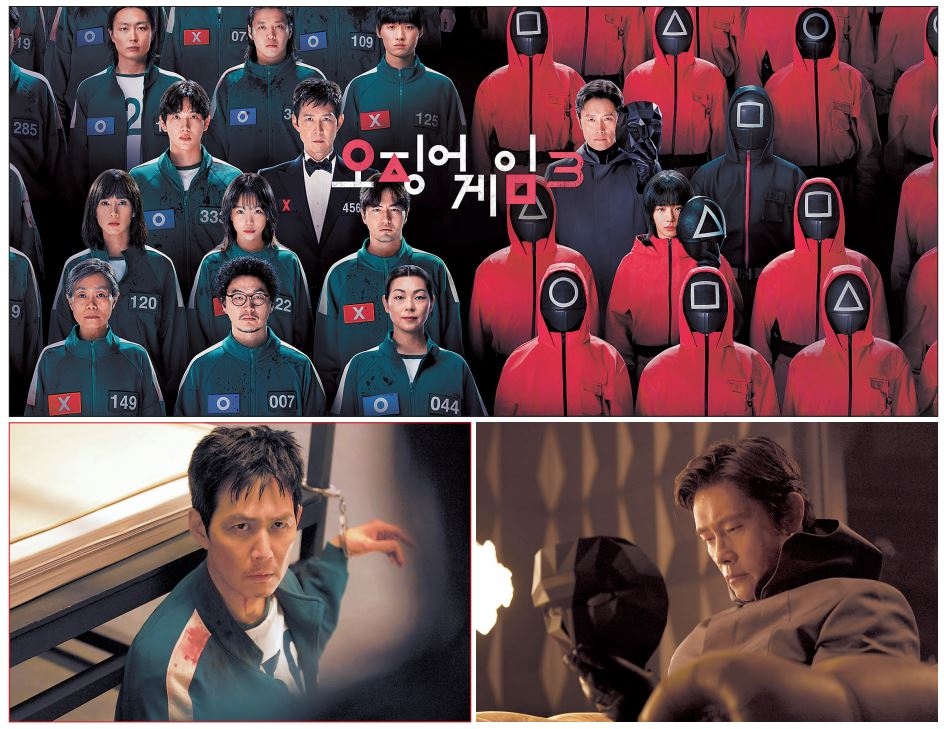 오는 27일 넷플릭스 드라마 ‘오징어해외 토토사이트 운영’의 완결편이 될 시즌3가 공개된다. 기훈(이정재 분)과 프론트맨(이병헌 분) 중 최종 생존자는 누가 될까 관심을 끈다. [넷플릭스 제공]
