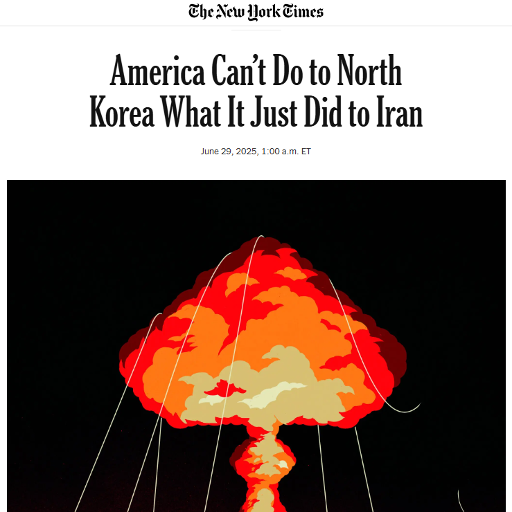 미 일간지 뉴욕타임스(NYT)의 한 칼럼에서 미국이 토토사이트 지분의 핵보유를 인정해야 한다는 주장이 나왔다. [NYT 캡처]