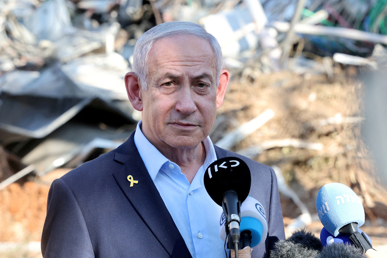 Israel's Prime Minister Benjamin Netanyahu gives a statement  in the central city of Rehovot, Israel, June 20. (Reuters-Yonhap)
