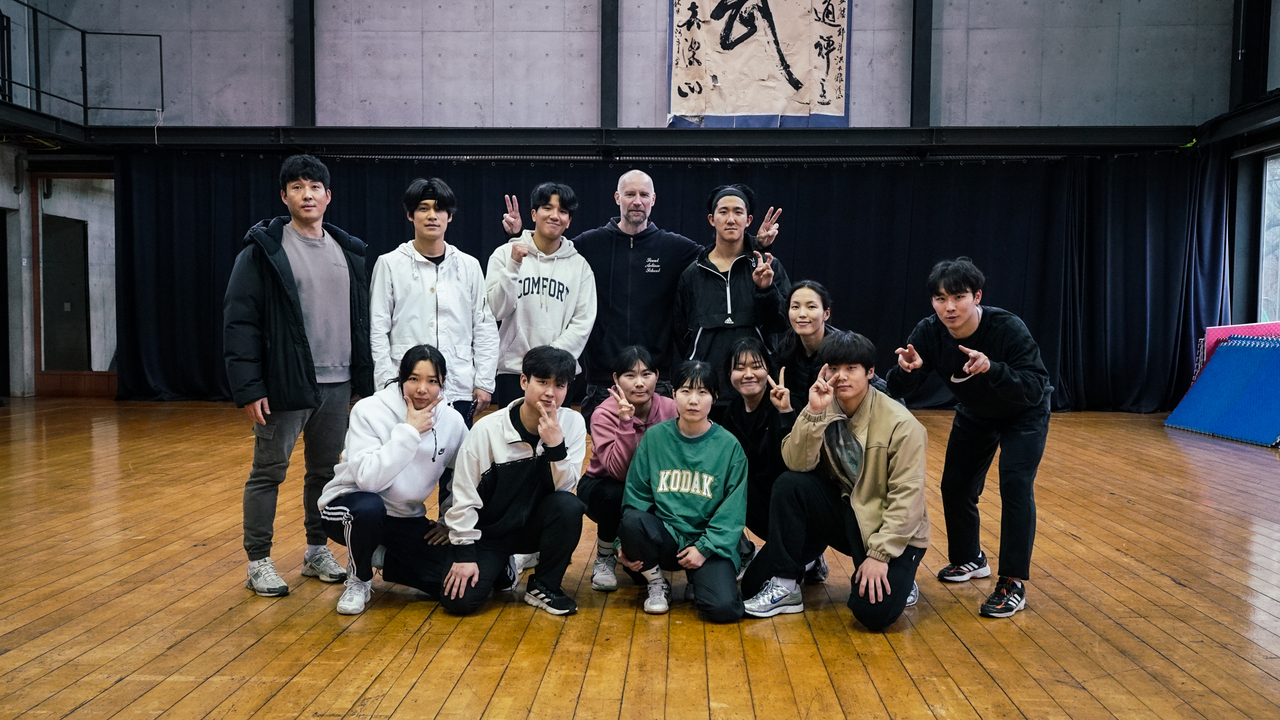 Fronk with other students at Seoul Action School (Courtesy of Fronk)