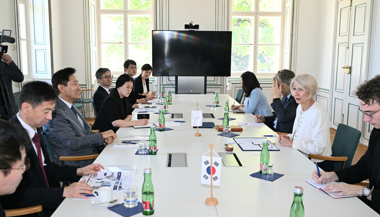 오세훈 판도라토토시장이 1일(현지시간) 국제반부패아카데미(IACA)에서 판도라토토시의 청렴, 반부패 사례를 전파하고 있다. [판도라토토시 제공]