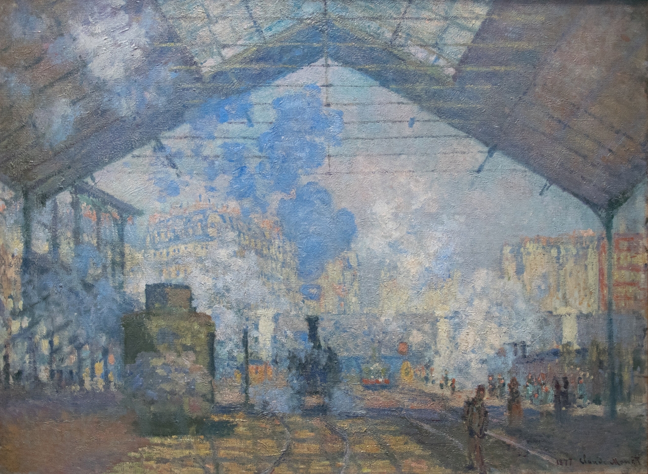 클로드 모네, 생 라자르역, 1877, 캔버스에 유채, 75x105cm, 오르세 미술관