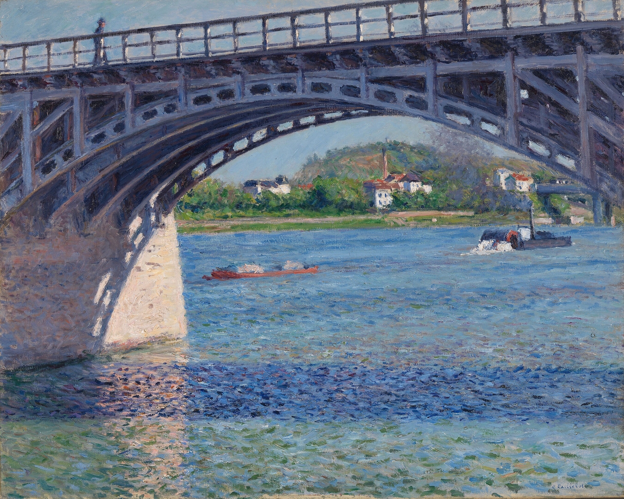귀스타브 카유토토사이트 펫, 아르장퇴유 다리와 센강, 1883년경, 캔버스에 유채, 65x82cm, Impressionism_The Hasso Plattner Collection