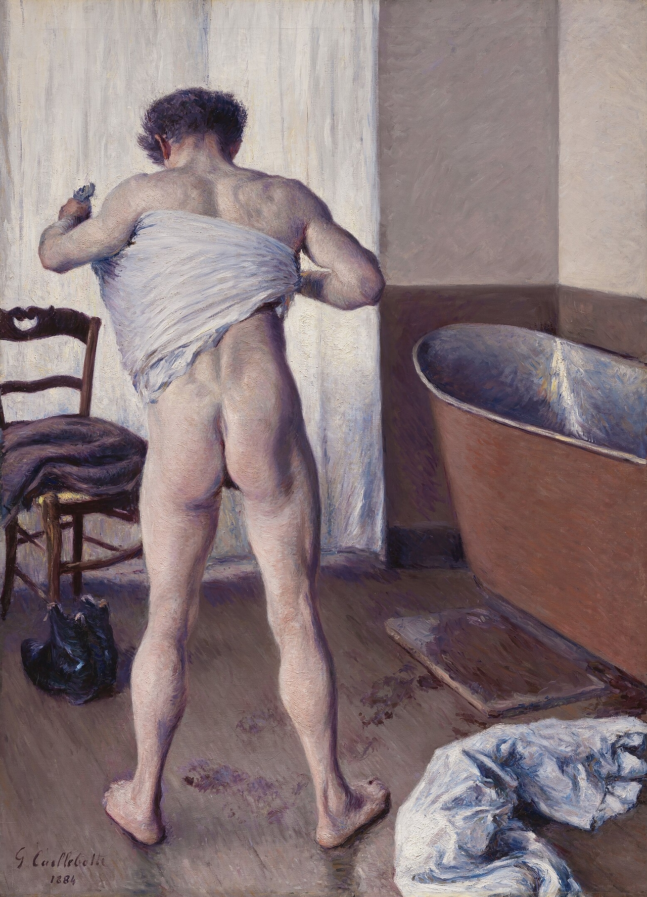 귀스타브 카유토토사이트 펫, 목욕하는 남자, 1884, 캔버스에 유채, 144.8x114.3cm, 보스톤 순수미술 박물관