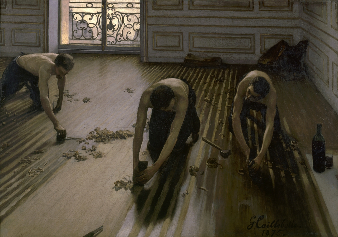 귀스타브 카유토토사이트 펫, 대패질하는 사람들, 1875, 캔버스에 유채, 102x146.5cm, 오르세 미술관