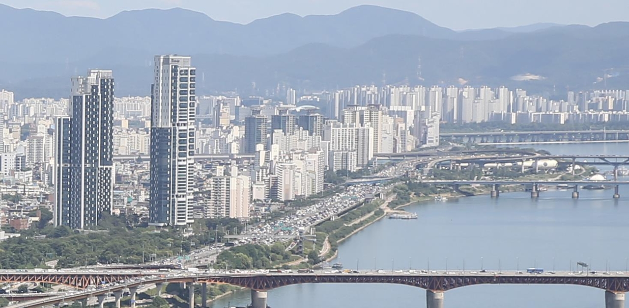 성수대교와 성수동 일대 전경