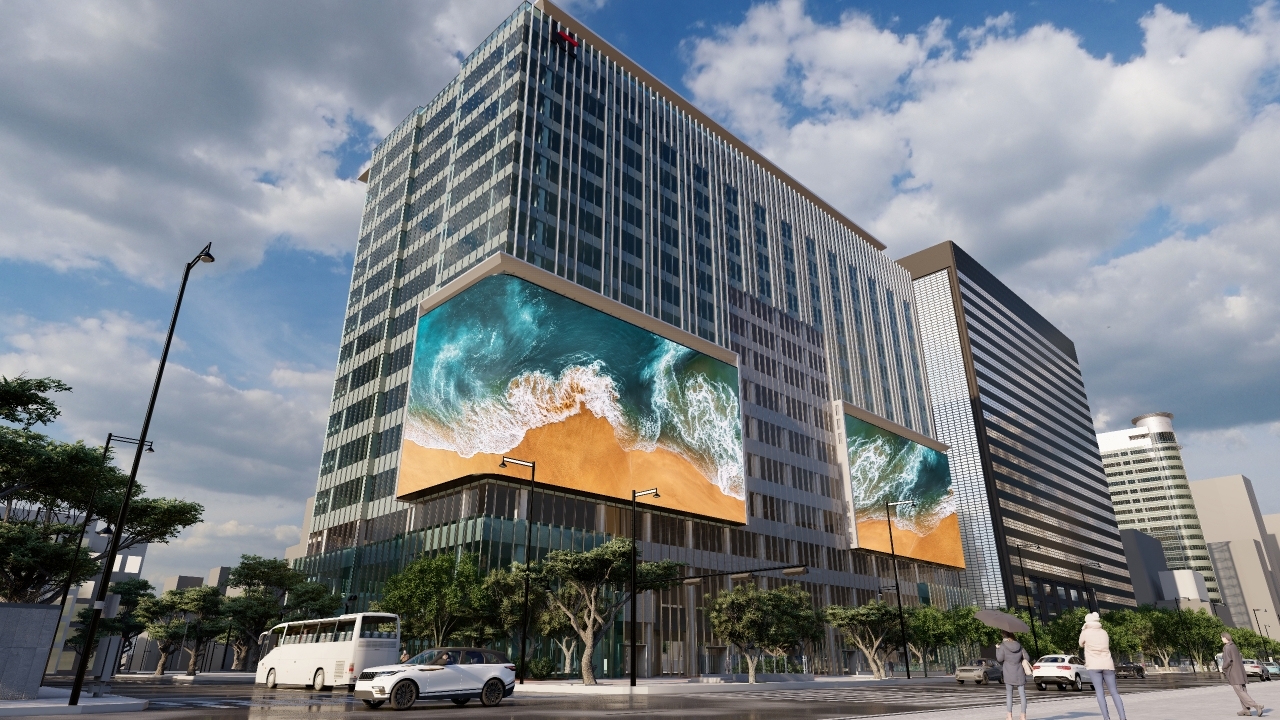 This photo shows a rendering of a display on the KT West building in Jongno-gu, central Seoul. (Jongno-gu Office)