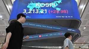 Kospi hits 3,200 intraday milestone, closes lower amid profit-taking