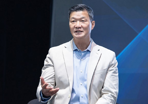 Park Heon-soo, head of the Digital Health Team at Samsung Electronics, speaks during a tech forum in New York on Thursday. (Samsung Electronics)