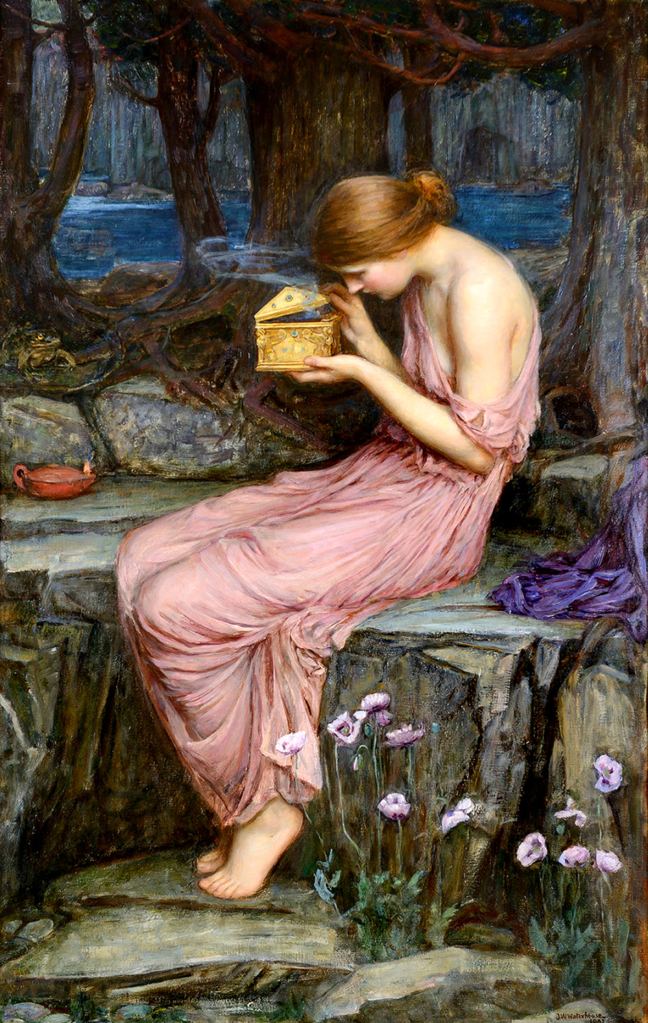 존 윌리엄 워터하우스, 황금 상자를 여는 프시케, 1903, 캔버스에 유채, 117x74cm, 개인소장