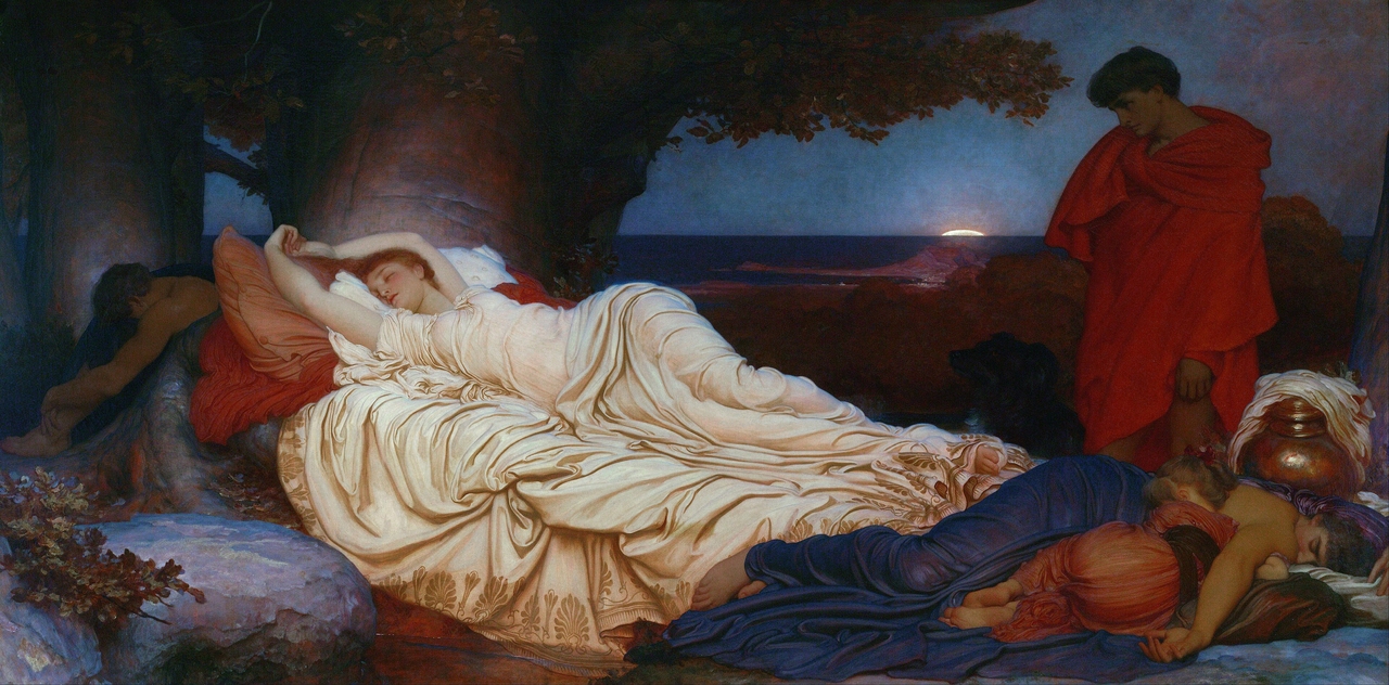 프레더릭 레이턴, 시몬과 이피게니아, 1884, 캔버스에 유채, 218.4x390cm, 뉴사우스웨일스 미술관