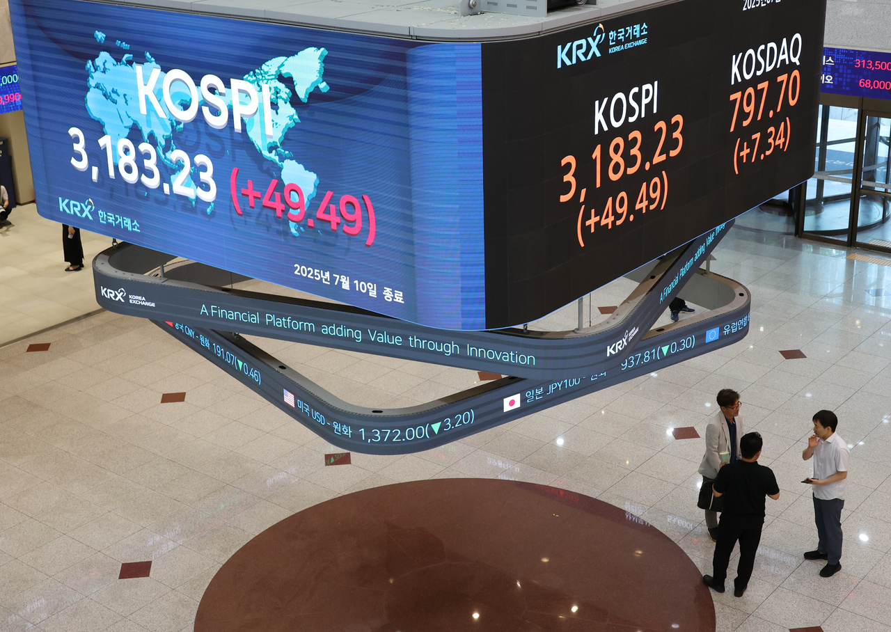 A board at Korea Exchange in Seoul on Thursday. (Yonhap)