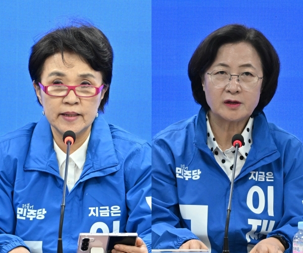 Lee's special envoy to France, Kang Kum-sil (left); and special envoy to the UK, Choo Mi-ae. The Korea Herald file photos