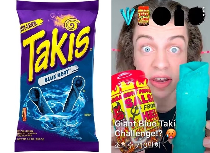 타키스(Takis) 스낵 관련 숏폼 [유튜브 캡처]