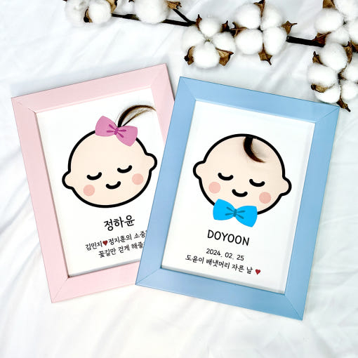 A cutesy way to preserve a baby’s first haircut: custom memory frames featuring tiny strands of their real hair, turned into keepsakes (Naver)
