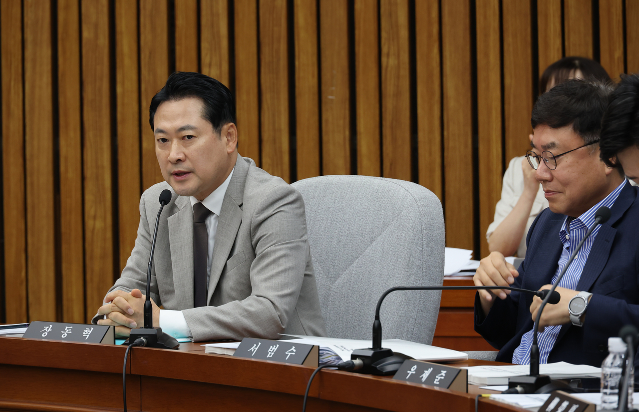 지난 14일 국회에서 김상환 헌법재판소장 후보자에 대한 인사청문회 실시 계획서 채택의 건 등을 의결하기 위해 열린 인사청문특별위원회 전체회의에서 국민의힘 간사인 웹툰사이트 토토사이트 의원이 발언하고 있다. [연합]