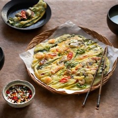Seafood scallion pancakes