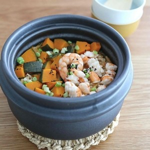 Kabocha squash kimchi shrimp pot rice