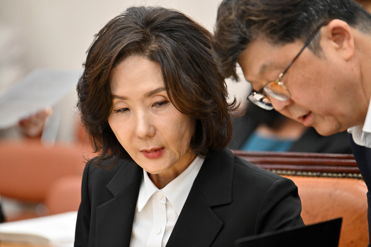 이진숙 교육부 장관 후보자가 16일 오전 서울 여의도 국회 교육위원회에서 열린 인사청문회에 참석하고 있다. 임세준 기자