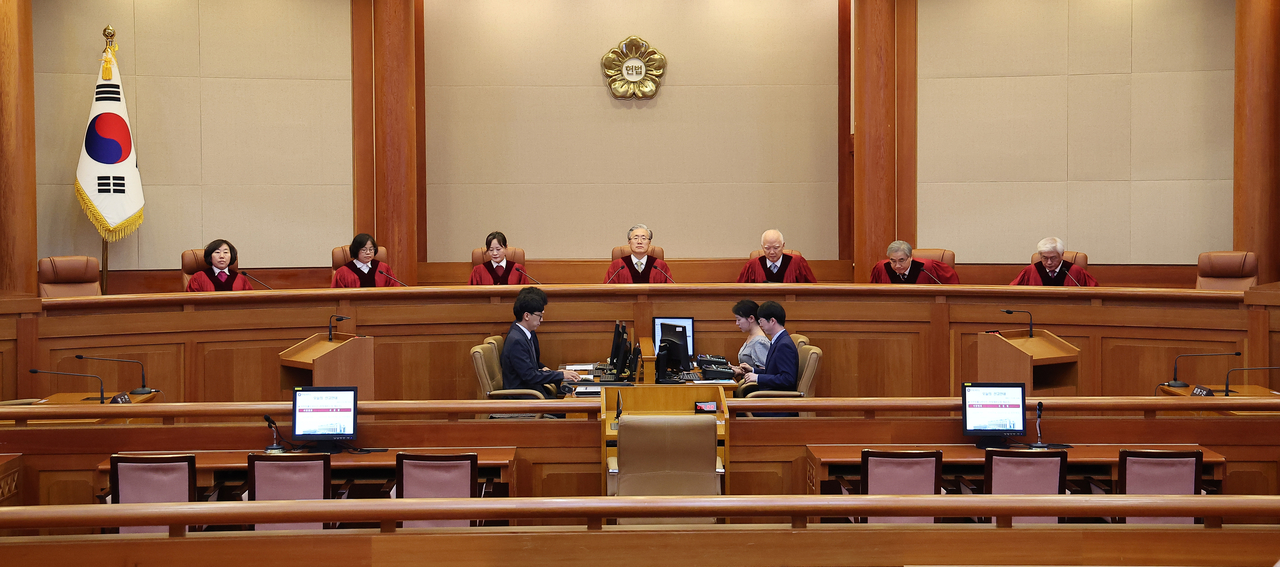 17일 서울 종로구 헌법재판소 대심판정에서 손준성 대구고검 차장인생한방 토토사이트(인생한방 토토사이트장) 탄핵 심판 선고가 열리고 있다. [연합]