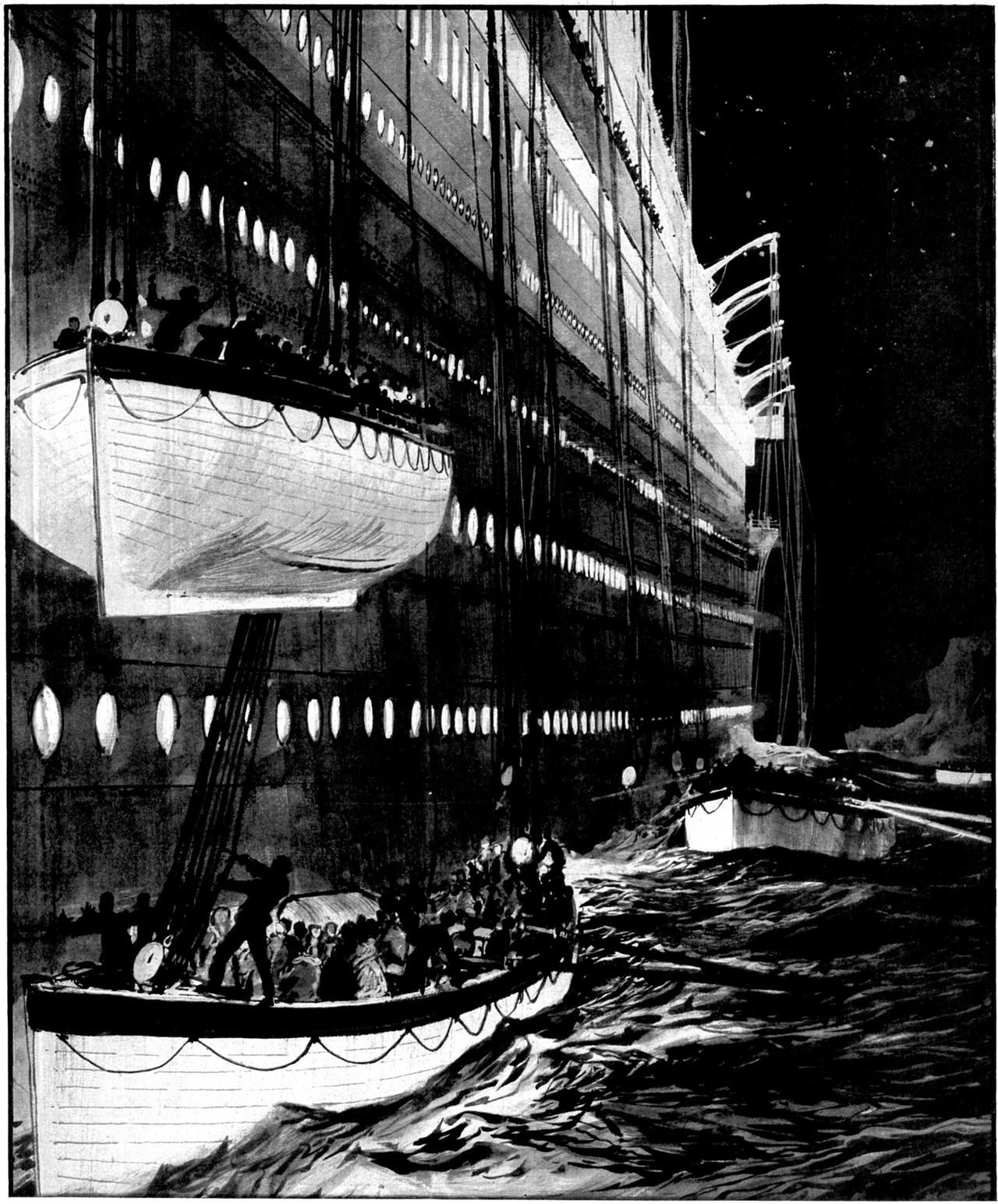 찰스 딕슨, Leaving the sinking liner, 1912