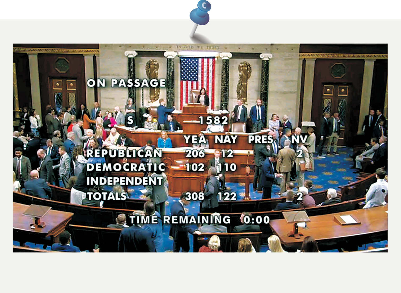A screen capture showing the situation in which the GENIUS 미슐랭토토, which clarifies the regulatory framework for stablecoins, passed with 308 votes in favor and 122 votes against in a vote in the US House of Representatives on July 17th [US House of Representatives YouTube Channel]