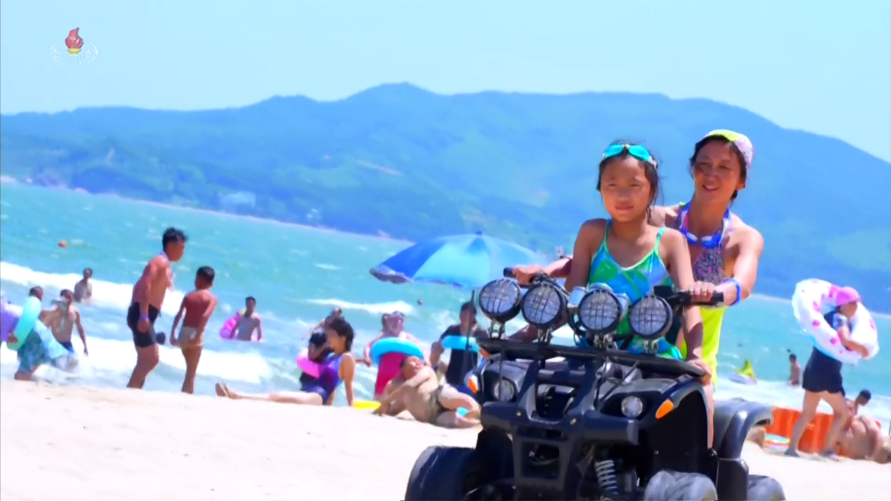 A promotional image of Kalma beach resort in Wonsan, North Korea released by Korean Central Television on July 16. (Yonhap-KCTV)