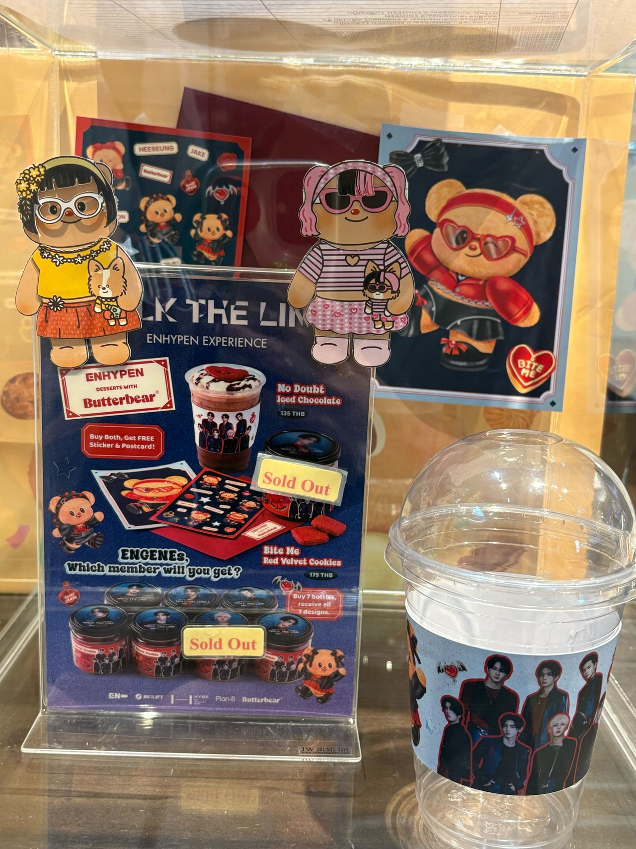Enhypen-branded menu items at a store in Bangkok on Saturday. (Belift Lab)
