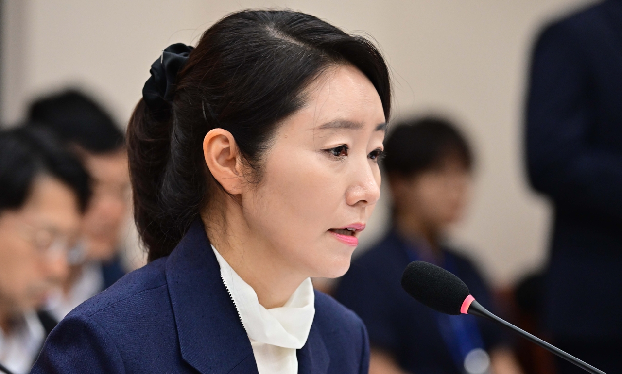 Gender Minister nominee Kang Sun-woo speaks at a parliamentary confirmation hearing at the National Assembly on July 14. (Lee Sang-sub/The Korea Herald)