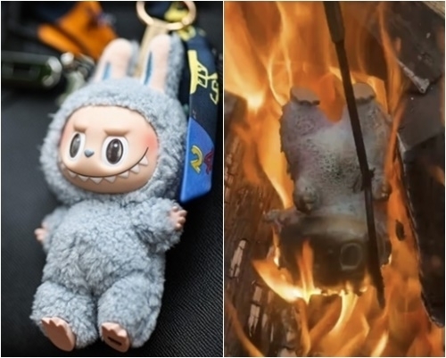 한 해외 팬이 라부부 한글지원 해와 토토사이트을 불태우는 영상이 공개됐다. [타스 연합뉴스·틱톡(@jessicavibezx) 캡처]