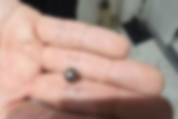 This photo shows a metal pellet that the suspect used when firing his homemade pistol. (Incheon Metropolitan Police Department via Yonhap)