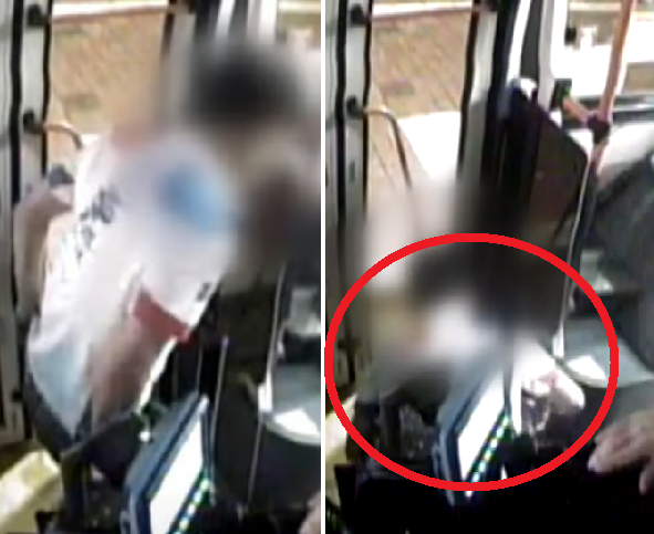 ‘대변 테러’ 남성이 토토사이트 테이블 안 운전석 옆에서 바지를 내리고 똥을 누고 있는 모습이 차내 폐쇄회로(CC)TV 영상에 잡혔다. [JTBC ‘사건반장’ 갈무리]