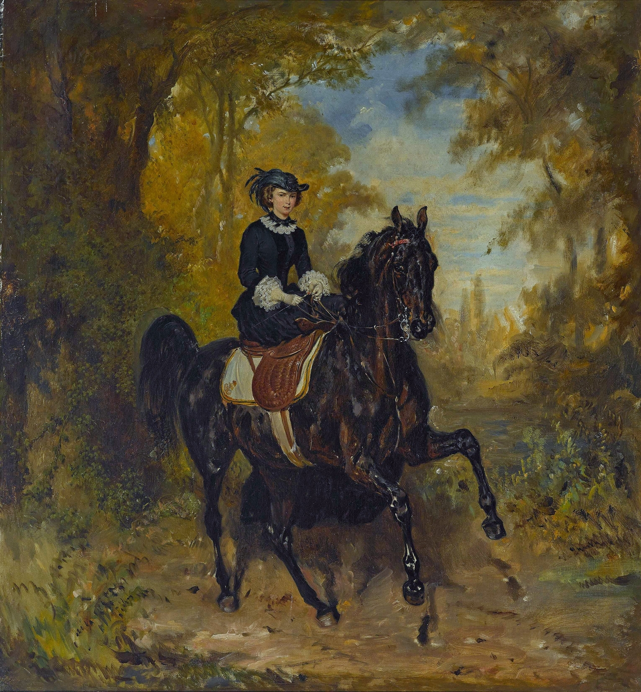 프란츠 아담, 말을 탄 엘리자베트(hulk 토토사이트), 1857, 캔버스에 유채, 100x91cm, 니더바이덴 성