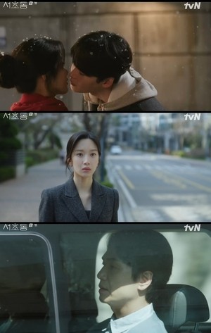 ‘서초동’ 이종석과 입 맞추며 교제 시작한 문가영..父김태훈 체포 돼 ‘충격’(종합)