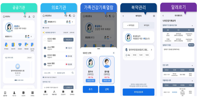 나의건강기록앱 의료정보 제공 화면[보건복지부 자료]