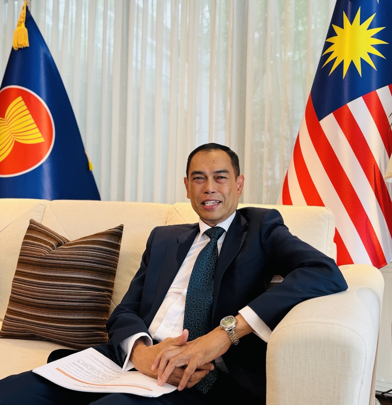 Malaysian Ambassador to Korea Dato Mohd Zamruni Khalid speaks in an interview with The Korea Herald at his residence in Hannam-dong, Seoul, on July 7. (Sanjay Kumar/The Korea Herald)