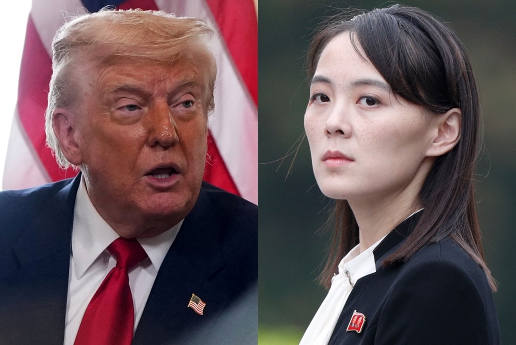 US President Donald Trump (left) and Kim Yo-jong, vice department director of North Korea's Central Committee of the Workers' Party (AFP, AP-Yonhap)